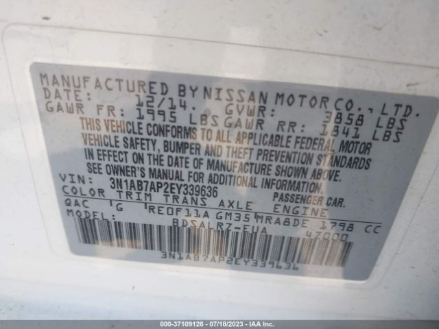 3N1AB7AP2EY339636 Nissan SENTRA SR