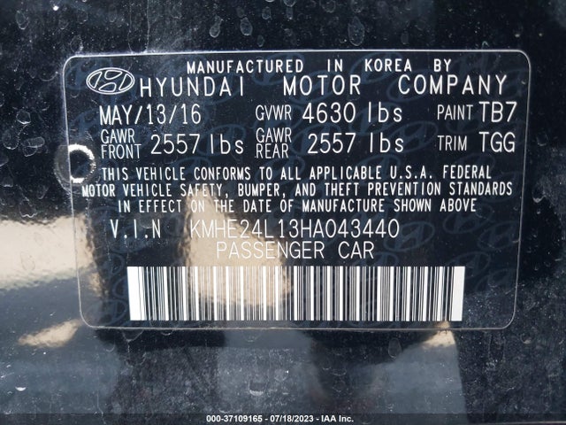 Hyundai Sonata Hybrid Se 2017 KMHE24L13HA043440 Image 9