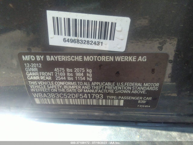 2013 BMW 3 SERIES 328I XDRIVE VIN: WBA3B3C52DF541793
