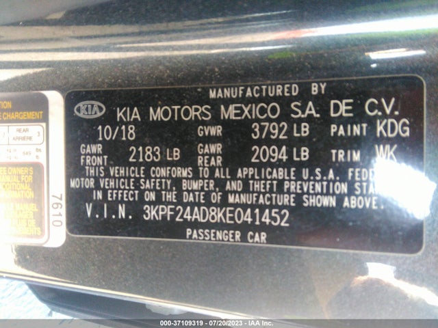KIA Forte Lxs 2019 3KPF24AD8KE041452 Image 16