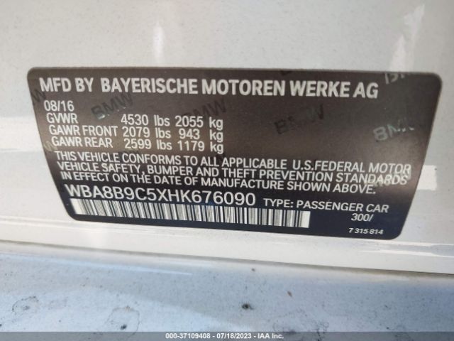 WBA8B9C5XHK676090 BMW 330I