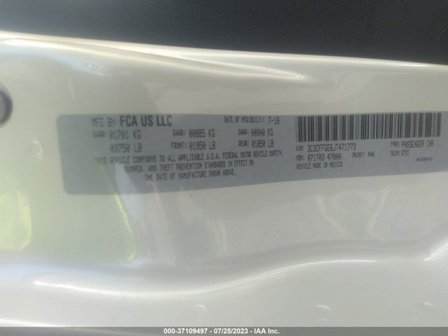2018 Fiat 500e, VIN: 3C3CFFGE6JT471773