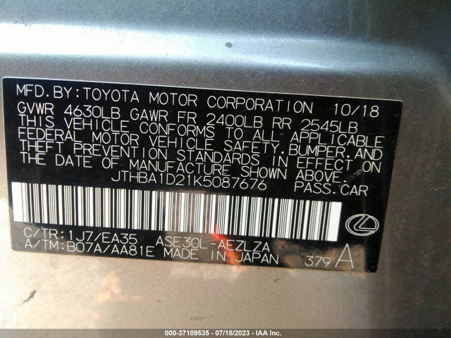 JTHBA1D21K5087676 Lexus Is Is 300