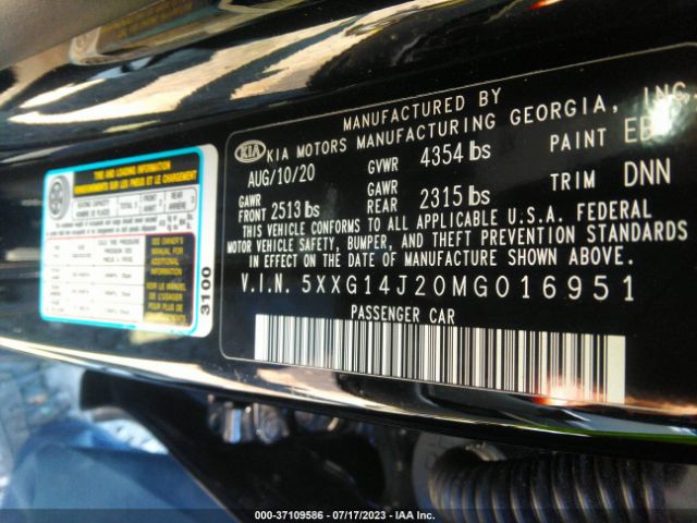 5XXG14J20MG016951 KIA K5 LXS