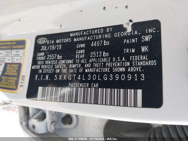KIA Optima Lx 2020 5XXGT4L30LG390913 Image 9