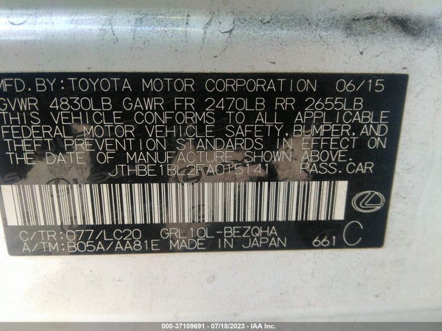 Lexus GS 350 2015 JTHBE1BL2FA015141 Image 16