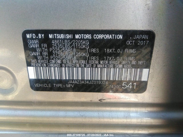 JA4AZ3A34JZ019324 Mitsubishi Outlander Es/se/sel/le