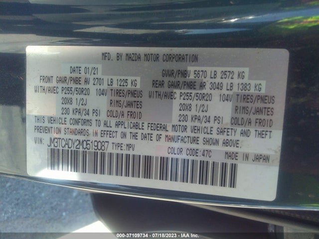 Mazda Cx-9 Carbon Edition 2021 JM3TCADY2M0519087 Image 9