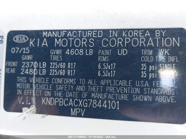 KIA Sportage Lx 2016 KNDPBCACXG7844101 Image 14