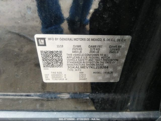 3GKALMEV7KL219264 GMC Terrain Sle