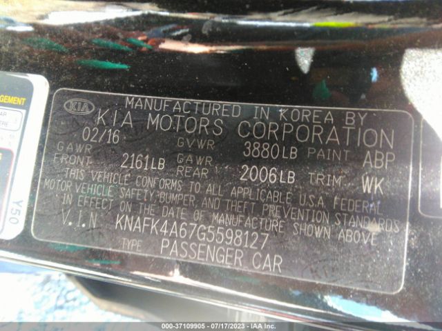 KNAFK4A67G5598127 KIA FORTE LX