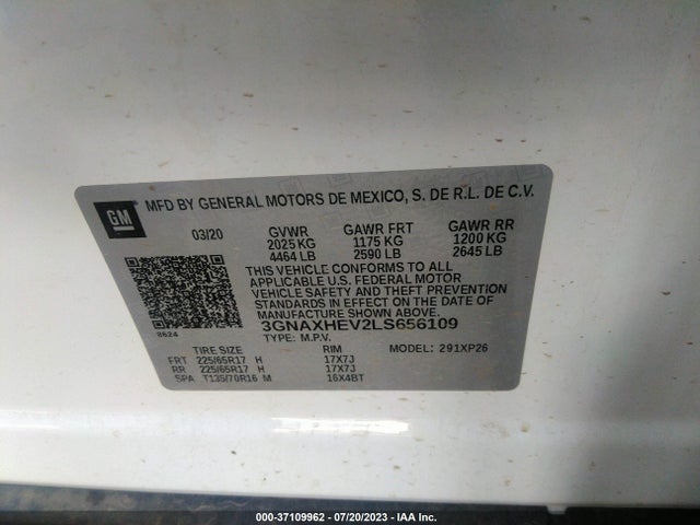 Chevrolet EQUINOX LS 2020 3GNAXHEV2LS656109 Image 9