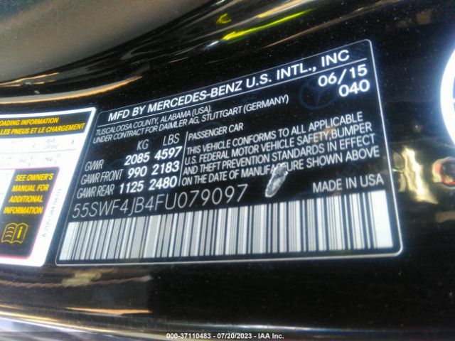 55SWF4JB4FU079097 Mercedes-Benz C-class C 300
