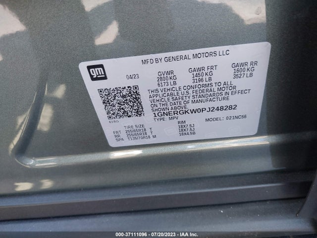 Chevrolet Traverse Lt Cloth 2023 1GNERGKW0PJ248282 Image 9