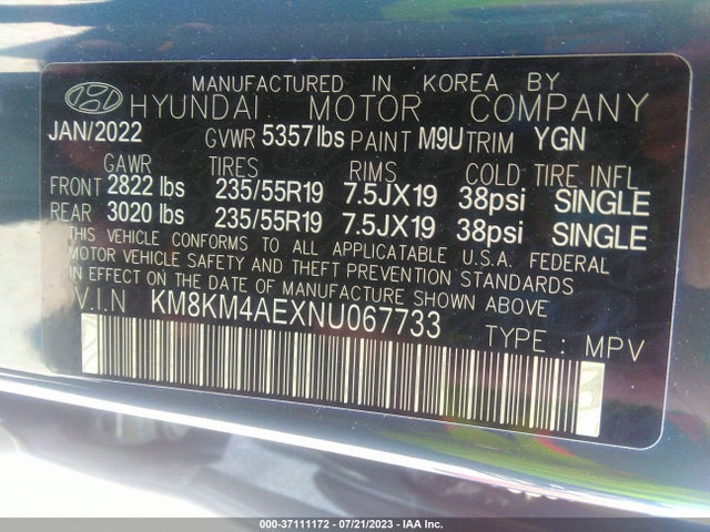 Hyundai IONIQ 5 SE 2022 KM8KM4AEXNU067733 Image 9
