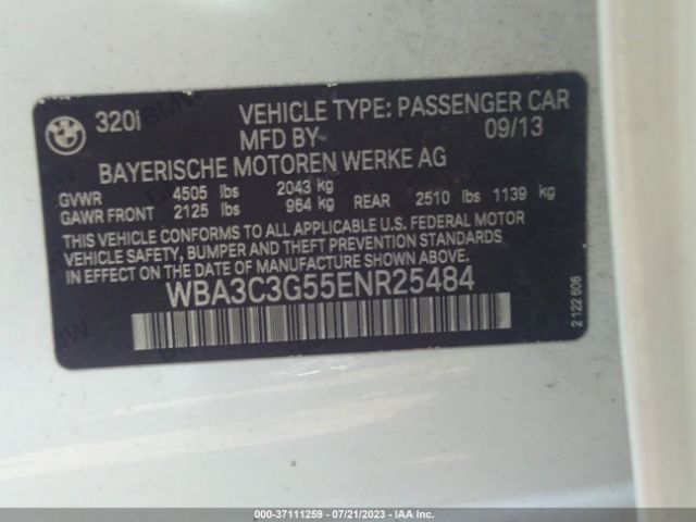 WBA3C3G55ENR25484 BMW 3 Series 320i Xdrive