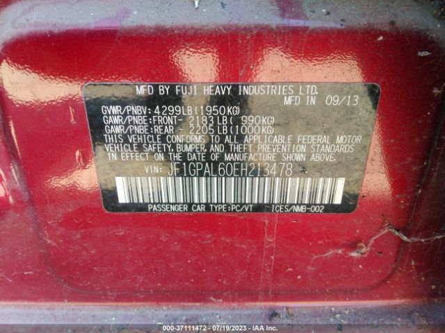 JF1GPAL60EH213478 Subaru Impreza Wagon 2.0i Sport Premium