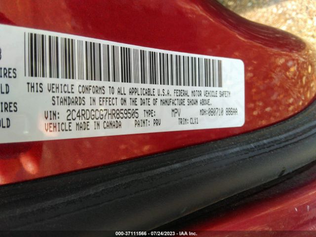 2C4RDGCG7HR859505 Dodge Grand Caravan Sxt