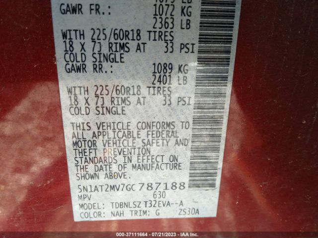 5N1AT2MV7GC787188 Nissan Rogue Sl