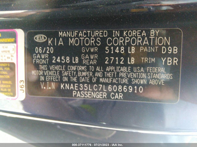 KIA STINGER GT 2020 KNAE35LC7L6086910 Image 9