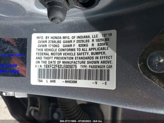 19XFC2F82LE005075 Honda Civic Sedan Sport