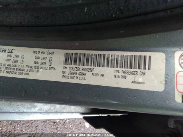 2008 CHRYSLER SEBRING TOURING VIN: 1C3LC56K18N162507