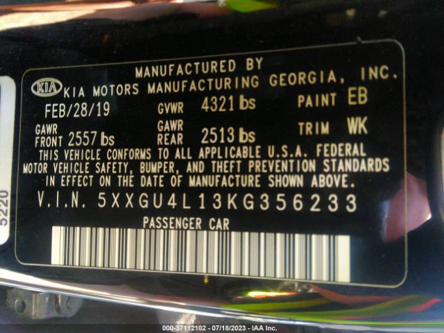 5XXGU4L13KG356233 KIA OPTIMA EX