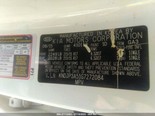 KNDJP3A51G7272084 KIA SOUL +