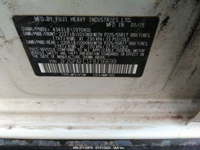 JF2GPAFC1F8236699 Subaru Xv Crosstrek Premium