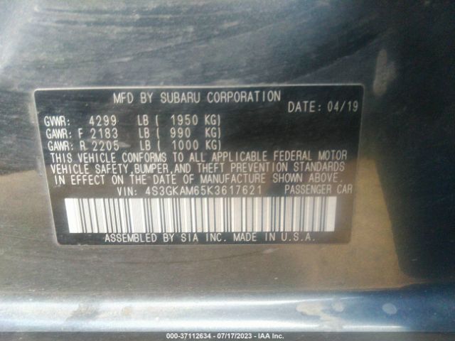 4S3GKAM65K3617621 Subaru Impreza Sport