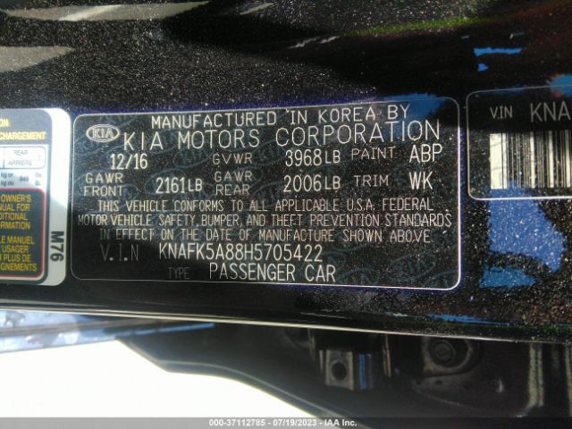 KNAFK5A88H5705422 KIA Forte5 Lx