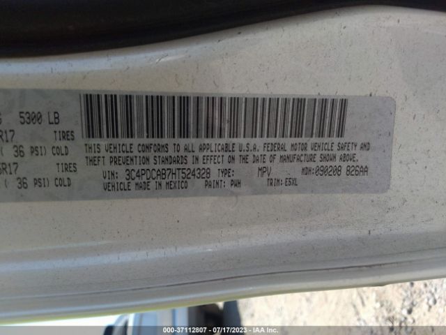 3C4PDCAB7HT524328 Dodge JOURNEY SE