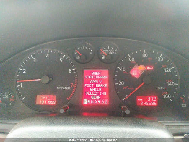 2001 AUDI A4 VIN: WAUDC68D31A075206