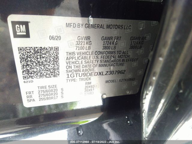 1GTU9DEDXLZ307962 GMC Sierra 1500 Slt