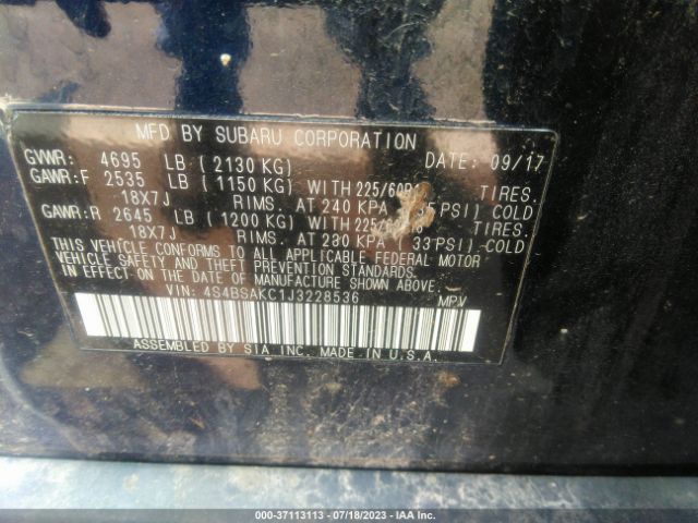 4S4BSAKC1J3228536 Subaru Outback Limited