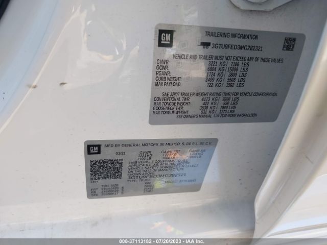 3GTU9FED3MG282321 GMC Sierra 1500 Denali