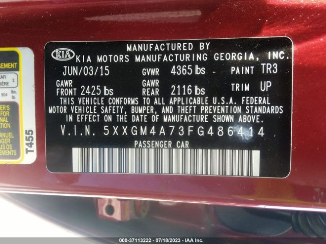 5XXGM4A73FG486414 KIA Optima Lx
