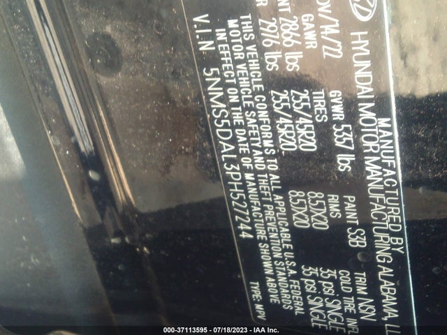 Hyundai Santa Fe Calligraphy 2023 5NMS5DAL3PH527244 Image 9