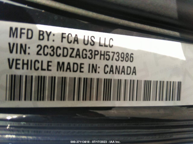 Dodge Challenger Sxt 2023 2C3CDZAG3PH573986 Image 9