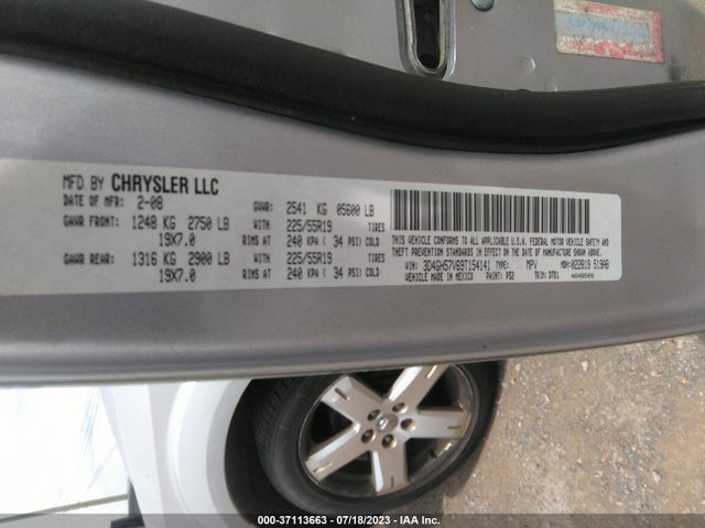 2009 DODGE JOURNEY SXT VIN: 3D4GH57V69T154141
