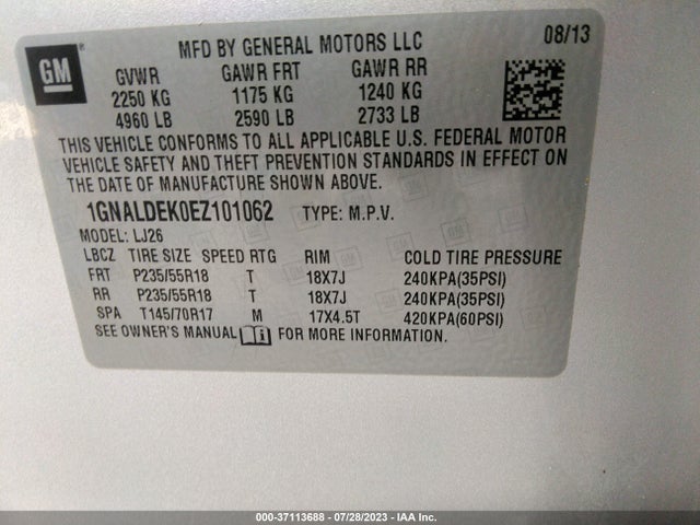 Chevrolet Equinox Ltz 2014 1GNALDEK0EZ101062 Image 16