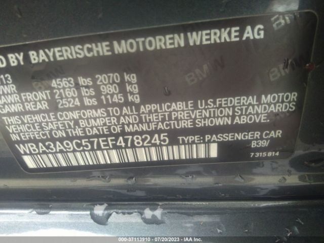 WBA3A9C57EF478245 BMW 3 Series 335i