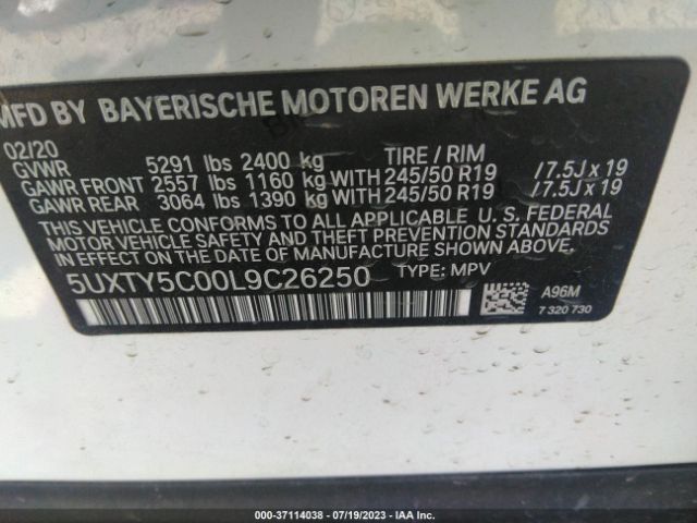 5UXTY5C00L9C26250 BMW X3 Xdrive30i