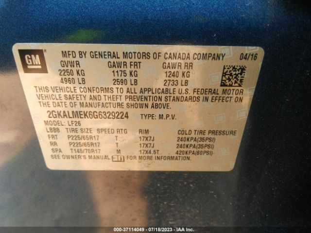 2GKALMEK6G6329224 GMC Terrain Sle