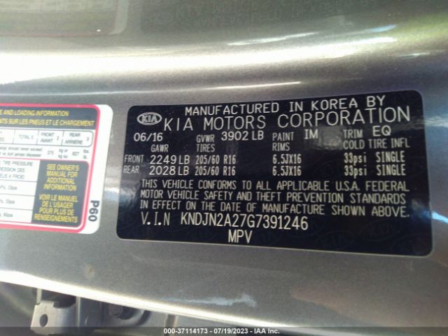 KNDJN2A27G7391246 KIA Soul Base