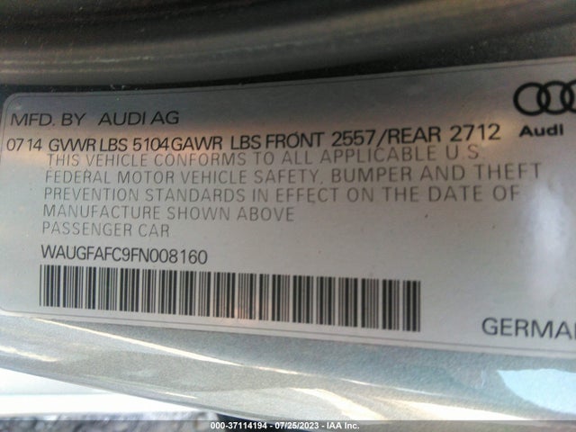 WAUGFAFC9FN008160 Audi A6 2.0t Premium Plus