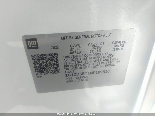 Chevrolet MALIBU LT 2022 1G1ZD5ST1NF109810 Image 9