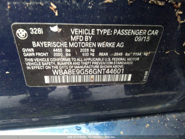 WBA8E9G56GNT44601 BMW 3 Series 328i