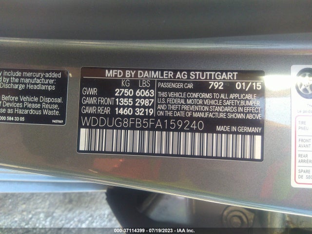 WDDUG8FB5FA159240 Mercedes-Benz S-class S 550