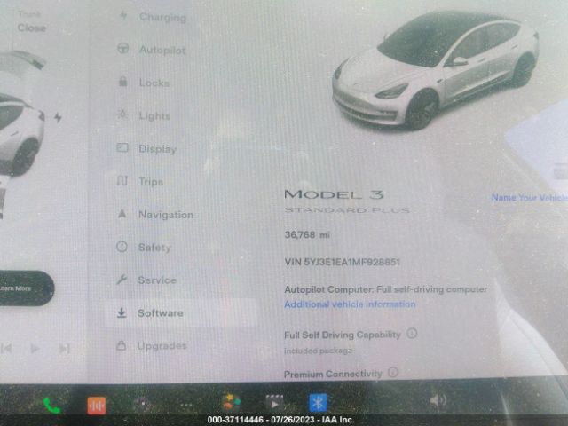 5YJ3E1EA1MF928851 Tesla Model 3 Standard Range Plus